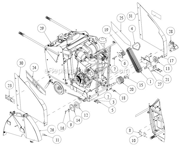 Page A Diagram and Parts List for MK-4030HY  MK Diamond Concrete Saw